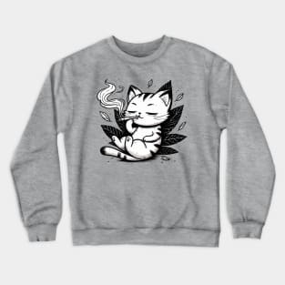 High Cat Smoking Weed dope Crewneck Sweatshirt